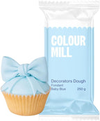 Colour Mill Decorators Dough Edible Cake Covering | Easy-to-Roll, Easy-to-Drape Fondant | Vanilla-Flavored Sugarpaste - 8.8 Ounce Baby Blue
