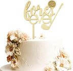 Wooden Love Ever Cake Topper for Golf Theme Bridal Shower Engagement Anniversary Party Decoration, Golf Wedding Cake Decor, Bride and Groom Cake Topper