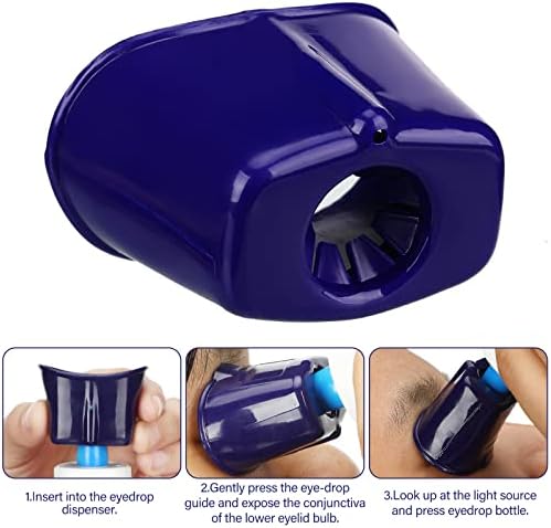 Jutom 2 Pcs Eye Drop Guide Dispenser Portable Reusable Eye Dropper Tool for Elderly, Blue Assist Device Helper Wash Cup Dispenser Aids for Bottles