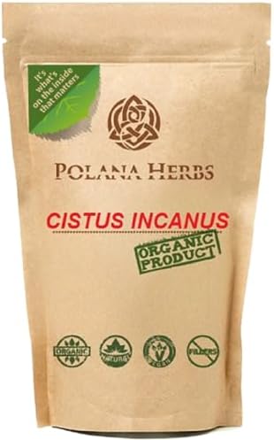 Cistus Incanus Organic Rockrose Loose Herb Herbal Tea Detox, Cleanse, Immune System Booster, Antioxidant, Polyphenols-Phenolic, Caffeein Free, Food Graded Eco-Pack (100g- 50 servings- 3.53 oz)