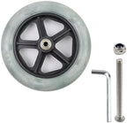 2pcs Rubber Wheel Replacement 7.5 Inch Wheelchair Front Wheels Casters Rollers Wheels Universal Wheelchair Replacement Wheel Accessories (Black & Grey)