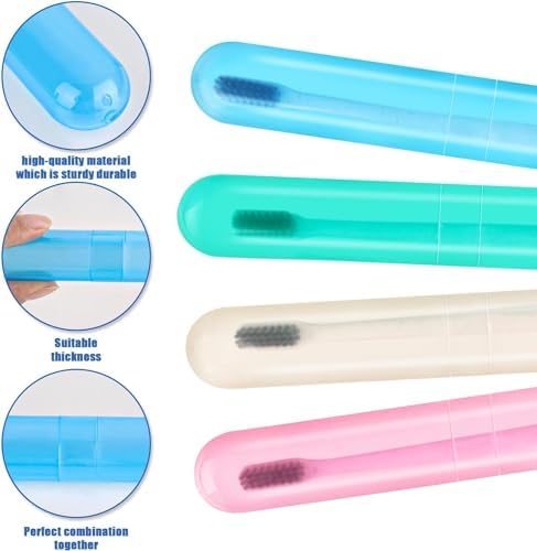 AIAG 8 Pack Toothbrush Cases Travel Toothbrush Holder Portable Toothbrush Container Case Plastic Toothbrush Carrier Cover Case for Traveling, Bathroom, School, Home, Camping