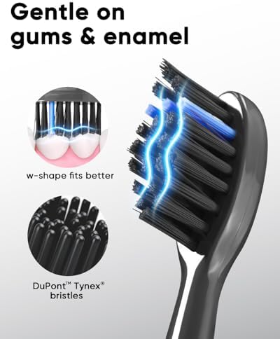 MySmile DY156 Electric Toothbrush Replacement Heads, Compatible for MySmile DY156 Sonic Toothbrush, 3 Packs (Black)