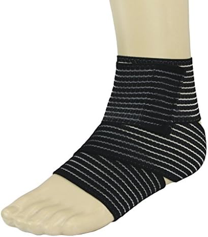 BXT A Pair (2 Pieces) Elastic Breathable Wrap Ankle Support Brace Compression Knee Elbow Wrist Ankle Hand Support Wrap Sports Bandage Strap with Hook & Loop Fastener Straps