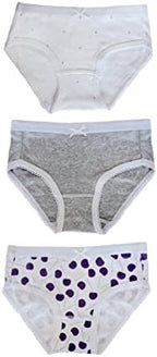 Feathers Girls Cherry Print Tagless Briefs Underwear Super Soft Panties 3-Pack