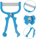 3Pcs Manual Facial Epilator for Women, Spring Hair Remover for Face, Chin, Upper Lip, Portable Hair Removal Tool (Blue)