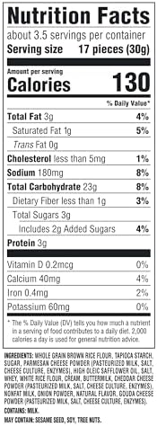 Good Thins Three Cheese Rice & Cheese Snacks Gluten Free Crackers, Bulk Snack Crackers, 6 - 3.5 oz Boxes