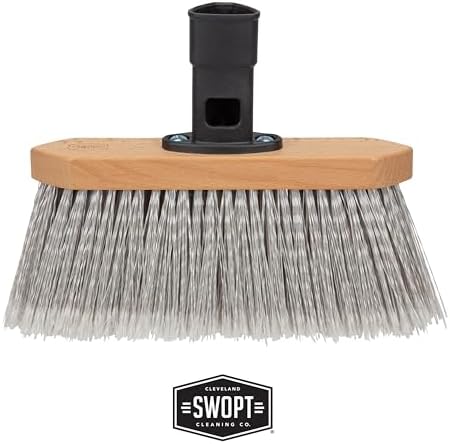 SWOPT Premium Smooth Surface Straight Broom Head — Cleaning Head Interchangeable with All SWOPT Cleaning Products for More Efficient Cleaning and Storage — Picks Up Fine Particles and Pet Hair