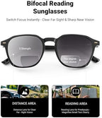 LADEESSE Reading Sunglasses for Women, Stylish Reading Glasses, Lightweight Square Readers for Men & Women