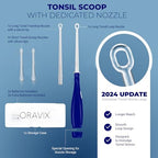 Oravix Tonsil Stone Remover, Fight Bad Breath, Easily Navigate Tonsil Crypts, Tonsil Stone Removal Tool with 3 Nozzles & LED Light, Tonsil Cleaner, Tonsil Stones Removal at Home, 2 Pack Curettage Pick