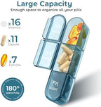 Daviky Pill Organizer 3X a Day, Weekly Pill Box 7 Day, Travel Pill Case with Large Containers, Pill Case for Vitamins, Medication, Supplements and Fish Oils