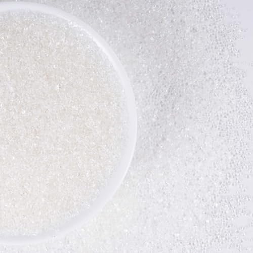 Kasvan White Sanding Sugar Sprinkles - Edible Sugar Crystals, Baking Cake Decorations, Ice Cream Toppings cupcake Decorating, Wedding Party Chirstmas Supplies, 85g/3.2oz (White)