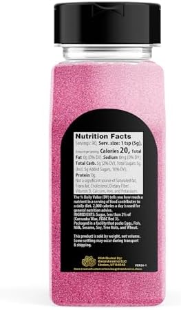 GranAroma Sanding Sugar, Decorative, Cookies & Sweets (White) (1.1 Pound) (Pink)