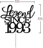 legend since 1993 cake topper 33th birthday happy birthday cake topper men and women cheer 33 years old handmade black glitter cake decoration