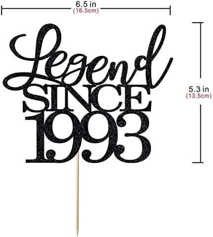 legend since 1993 cake topper 33th birthday happy birthday cake topper men and women cheer 33 years old handmade black glitter cake decoration