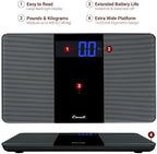 Escali Extra Wide Digital Bathroom Scale for Body Weight with Wide Platform for Natural Stance and Stability, High Capacity of 400 lb, Batteries Included