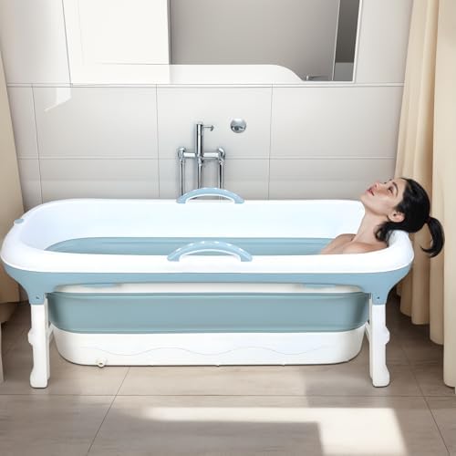 Portable Tub for Adults, Ice Bath Tub, Foldable Bathtub for Adults, Bathtub for Shower, Ice Bath, Sitz Bath, Portable Camping Shower, Freestanding Bathtubs 46 Inch
