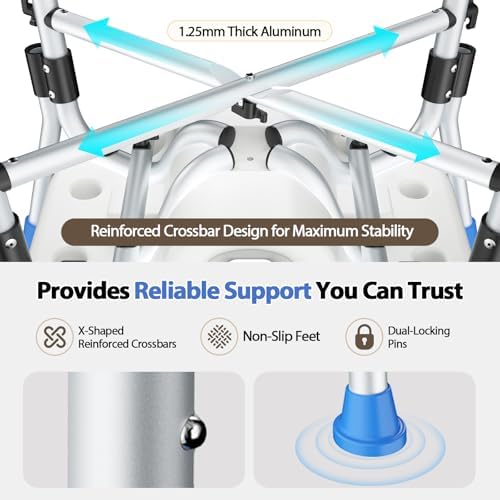 Heavy Duty Shower Chair for Inside Shower FSA/HSA Eligible, 500LBS Shower Chair with Arms & Back, Padded Bath Seat with U-Shaped Cutout, Anti-Slip Adjustable Bath Stool for Seniors, Handicap, Pregnant