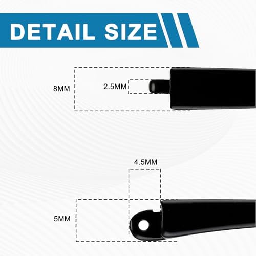 Glasses Arm Replacement Temples for Eyeglass Temple Arms Eyeglasses Parts DIY Universal Repair Kit, Easy to Replace (Matte Black)