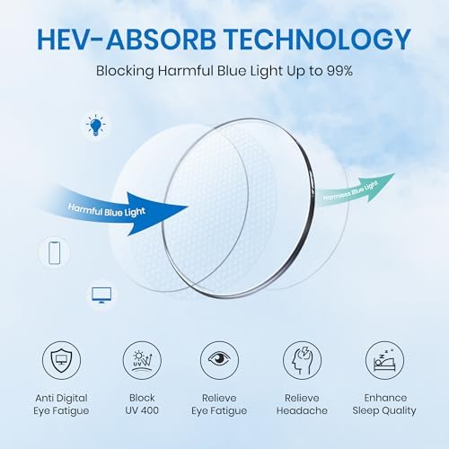 Cyxus Blue Light Glasses Men Women Reduce Eye Strain UV Blocking for Office Work Computer Screen 8082