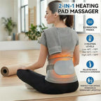 KOOTLEE Cordless Portable Heating Pad for Back Pain Relief, Wearable Heat Belt with Massager, 10000mAh Lower Back Heating Pad 63" with 3 Heat 3 Vibration for Cramps and Sciatica