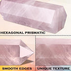 CASMON Large Healing Crystal Wands 3.9"-4.3"(10-11cm), Natural Rose Quartz Obelisk Crystal Tower Stone, 6 Faceted Single Healing Crystal Point for Reiki Chakra Meditation Therapy (1PC)