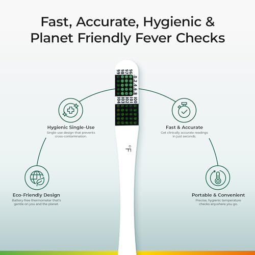 NEXTEMP Single-Use Thermometers - Individually Wrapped Disposable First Aid Supplies, High-Accuracy for Work, School, Home, Travel, and Healthcare Use, Fahrenheit, 100-Pack