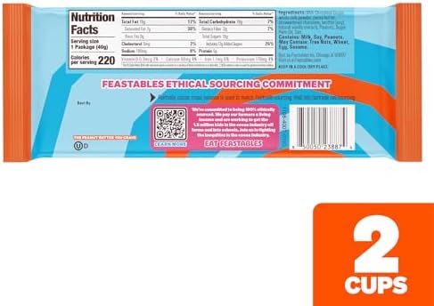 MrBeast Feastables Peanut Butter Cups, 24 Count, Milk Chocolate with Creamy Peanut Butter Filling, 2-Cup Packs, Fairtrade Cocoa
