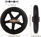 4Pcs 6 Inch Walker Wheels Replacement, Wheelchair Front Wheels with 4 Axles, Rubber Rollator Replacement Wheels for Walkers Accessories, Black
