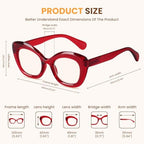 JiSoo Oversized Cat Eye Reading Glasses for Women Funky Cute Readers for Women, Designer Stylish Reading Glasses