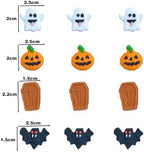 Sentovac 12 Pcs Halloween Icing Decoration Edible Tombstone Pumpkin Ghost Bat Mix Candy Dessert Sprinkles DIY For Cookie Cake Cupcake Topper Icing Frosting Decoration Supplies