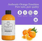 Orange Emulsion for Baking - Natural Flavoring Blend for Cookies, Cakes, Ice Cream, Smoothies, Beverages & More - 8 fl oz Kosher, Pure Orange Emulsion by Collective Aromas Co.