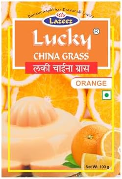 LUCKY CHINA GRASS (ORANGE Flavor 100 gm)[Pack of 5]