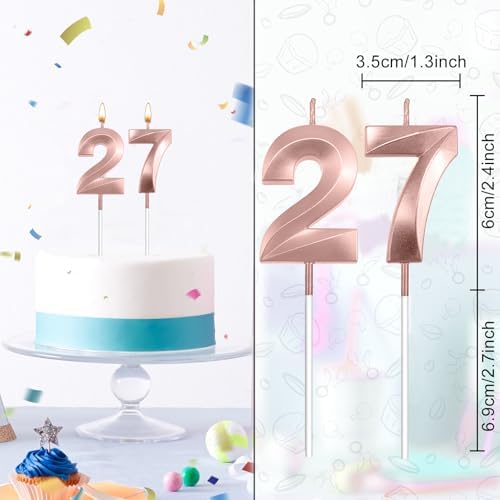 27 Candles for Cake 27 Birthday Candles Balck 72 Candles Happy 27th Birthday Decorations for Women 27 Birthday Decorations for Men Happy 27th Birthday Cake Topper Twenty Five Cake Topper