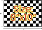 Checkered Racing Flag Edible Cake wrap Topper, 8 x 10 inches, Black and White checkered Icing Sheet