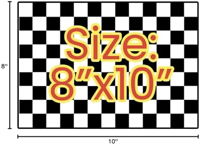 Checkered Racing Flag Edible Cake wrap Topper, 8 x 10 inches, Black and White checkered Icing Sheet