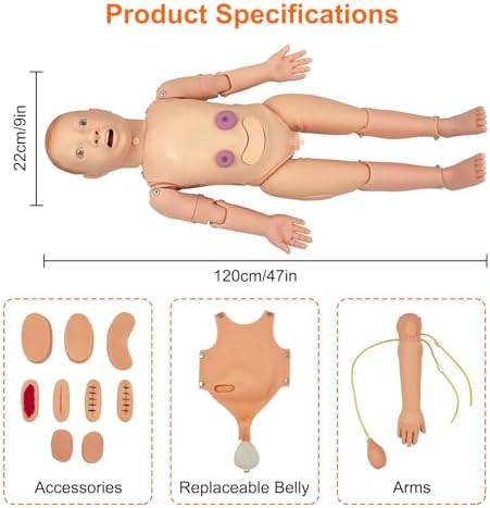 Child Nursing Manikin - Medical School CPR & First Aid Training Dummy for Professional Patient Care, Nursing Skills Practice, Pediatric Emergency Simulations