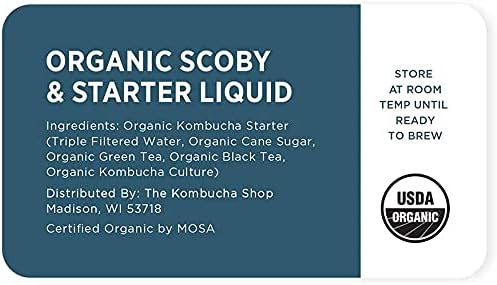 Organic SCOBY Kombucha Starter Kit with Live Culture for Brewing Kombucha Tea - Urban Kitchen