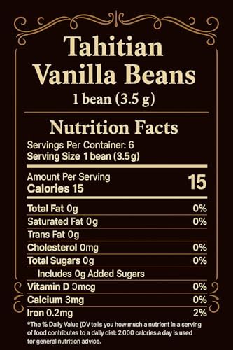 12 Large Tahitian Vanilla Beans - Vacuum Sealed Grade A Vanilla Pods - Rich, Creamy Flavor & Aroma - Ingredients for Baking, Homemade Extract, Paste, Brewing, Coffee, Cooking - 12-Pack