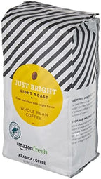 Amazon Fresh, Just Bright Whole Bean Coffee, Light Roast, 12 Oz