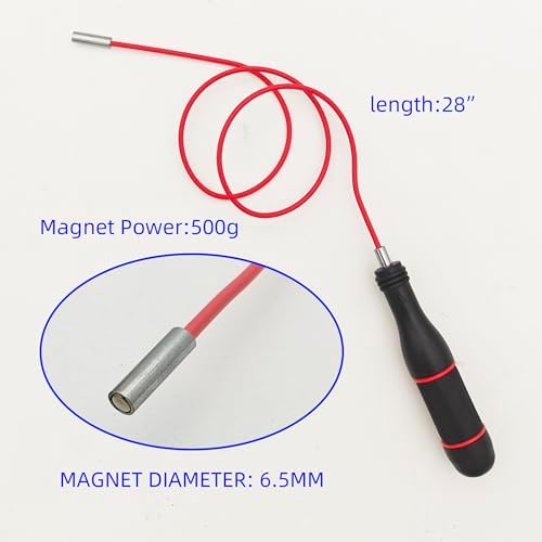 GUTIMORE Flexible Magnetic Pickup Tool set, 50g(4mm)&500g(6.5mm), 28" Flexible Magnet Grabber for Hard to Reach Keys,Bolts,Nuts and Screws