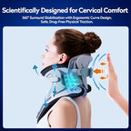 Cervical Neck Traction Device, Adjustable Neck Stretcher Cervical Traction, Built-in 8 Airbag, Electric Air Pump with 3 Power Traction for Neck Pain Relief and Relaxation