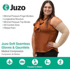 Juzo Soft Seamless Compression Gloves & Gauntlets, 20-30 mmHg, Gauntlet | Fingerless Gloves for Women & Men for Swelling and Moderate Edema & Lymphedema Management | Beige, Large, Left