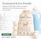 Wool Dryer Balls XL 6-Pack – 100% New Zealand Wool Laundry Balls – Natural Fabric Softener Alternative to Dryer Sheets – Reduces Static, Wrinkles & Drying Time – Reusable