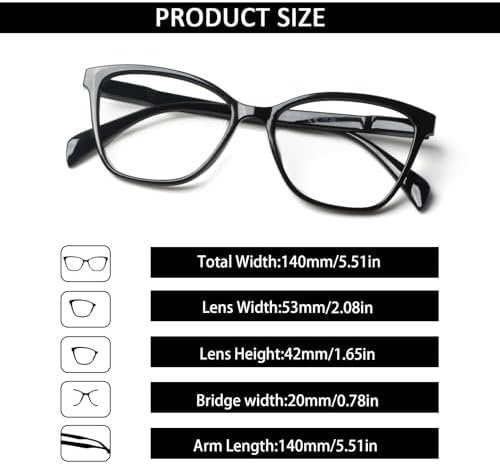 4 Pack Progressive Multifocus Reading Glasses for Women Men Blue Light Blocking Readers with Spring Hinge