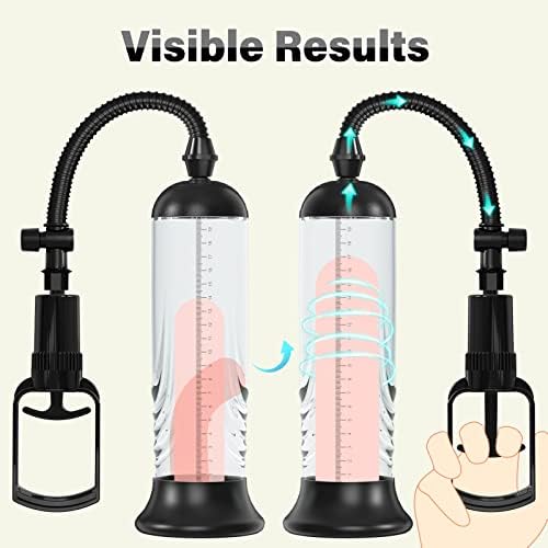 Penis Vacuum Pump, Manual Penis Enlarger Enlargement Extend Pump Air Pressure Device, Adult Male Sex Toys for Men Stronger Bigger Erections with 3pcs Suction Sleeves