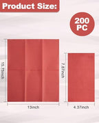 Goodluck 200-Pack Red 3-Ply Disposable Guest Napkins, 13 x 16 Inch Large Paper Hand Towels for Bathroom, Soft & Absorbent Dinner Napkins for Party, Wedding, Valentine's Day, Christmas