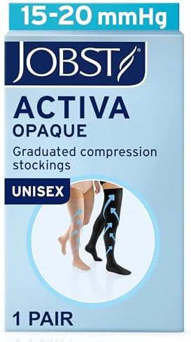 JOBST ACTIVA Opaque 15-20 mmHg Compression Socks Thigh High Closed Toe
