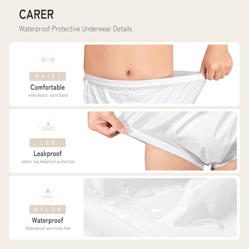 2PCS Carer Adult Diaper Covers for Incontinence Noiseless Reusable Waterproof Underwear Designed to Go On Top of/Together with Diapers & Briefs as Added Leak Resistance Pull-On-Cover Pant
