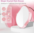 2PCS Crystal Hair Eraser for Women Reusable Hair Remover Stone, Painless Crystal Hair Remover for Women and Men, Magic Painless Exfoliation Hair Removal Tool (Purple and Pink)